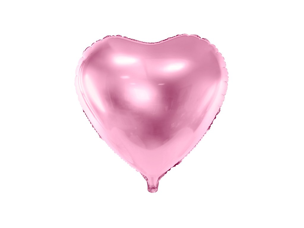 Fóliový metalický balónek "Srdce" SVĚTLE RŮŽOVÝ, 45 cm