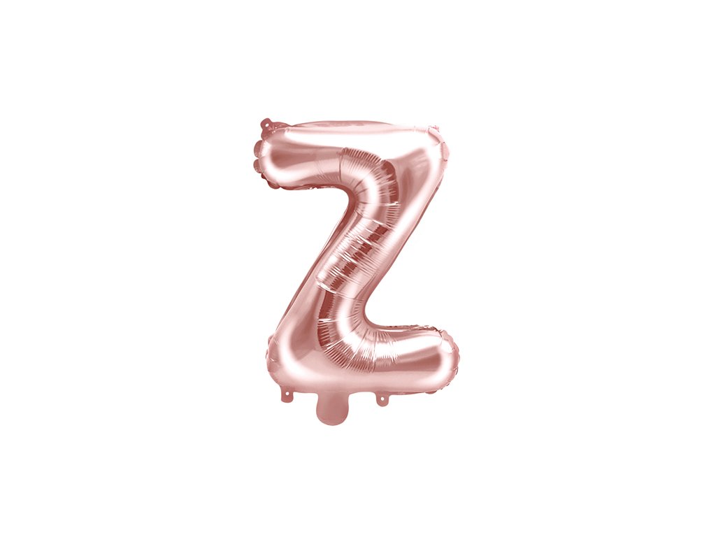 Fóliový balónek písmeno "Z" RŮŽOVO-ZLATÝ, 35 cm