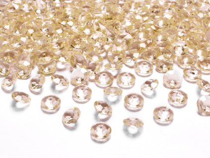 Krystaly diamantové ZLATÉ, 12 mm, 100 kusů