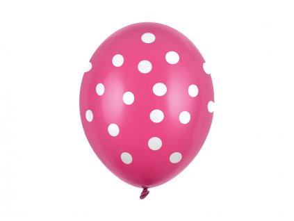 Balónek s bílými puntíky RŮŽOVÝ, 30 cm