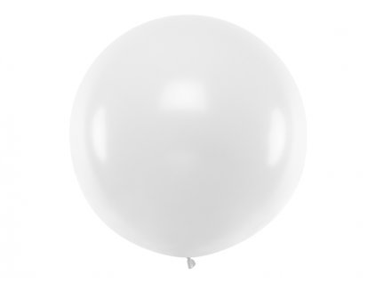 Velký pastelový balónek BÍLÝ, 1 m