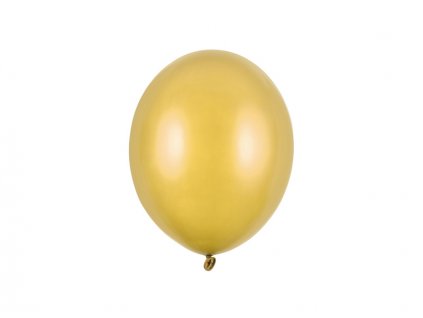 Balónek metalický ZLATÝ, 23 cm, 100 ks