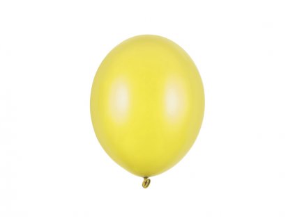Balónek metalický ŽLUTÝ, 23 cm, 100 ks