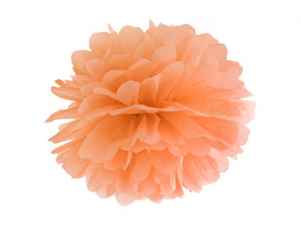 Papírový Pom-Pom SVĚTLE ORANŽOVÝ, 35 cm