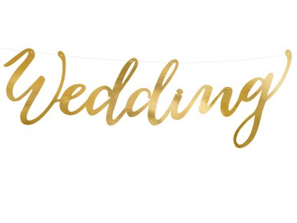 Banner “Wedding” ZLATÝ, 16,5 x 45 cm