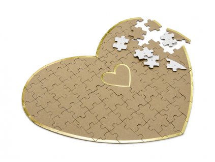 Svatební puzzle "Srdce", 45x35cm
