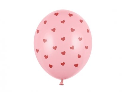 Pastelový balónek se srdíčky SVĚTLE RŮŽOVÝ, 30 cm
