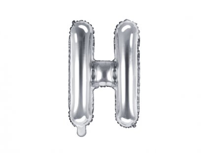 Fóliový balónek písmeno "H" STŘÍBRNÝ, 35 cm