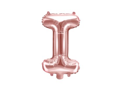 Fóliový balónek písmeno "I" RŮŽOVO-ZLATÝ, 35 cm