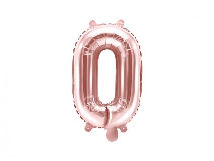 Fóliový balónek písmeno "O" RŮŽOVO-ZLATÝ, 35 cm