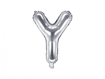 Fóliový balónek písmeno "Y" STŘÍBRNÝ, 35 cm