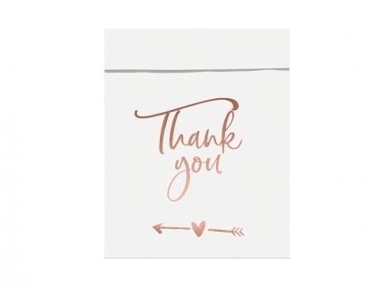 Dárkové pytlíčky “Thank You” RŮŽOVO-ZLATÉ, 6 ks