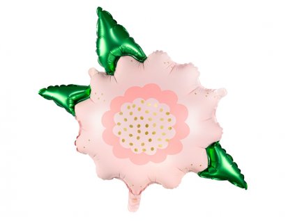 Fóliový balónek “Květina” RŮŽOVO-ZELENÁ, 70x62 cm