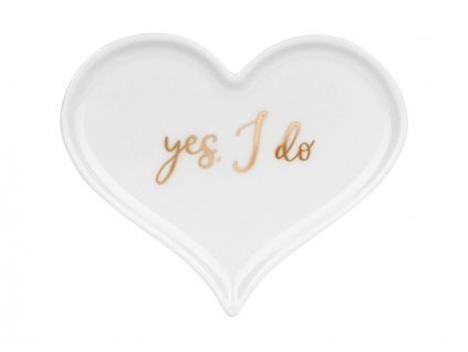 Porcelánový talířek na prstýnky “Yes I do”, 13x11 cm