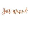 Banner "Just Married" RŮŽOVO-ZLATÝ, 20x77cm