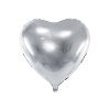 Fóliový metalický balónek "Srdce" STŘÍBRNÝ, 61 cm