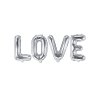 Fóliový balónkový nápis "LOVE" STŘÍBRNÝ, 140x35 cm