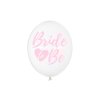 Balónky “Bride To Be” PRŮHLEDNÝ s růžovo-zlatým nápisem, 30 cm, 6 ks