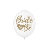 Balónky “Bride To Be” PRŮHLEDNÝ se zlatým nápisem, 30 cm, 6 ks