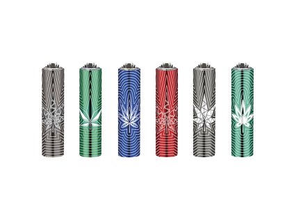 Kovový zapalovač Clipper - Minimal Weed