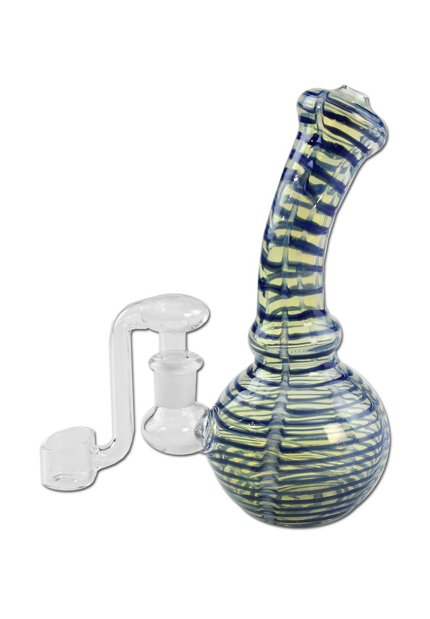 Bong mini Stripes Blue s olejovým kotlíkem 18 cm