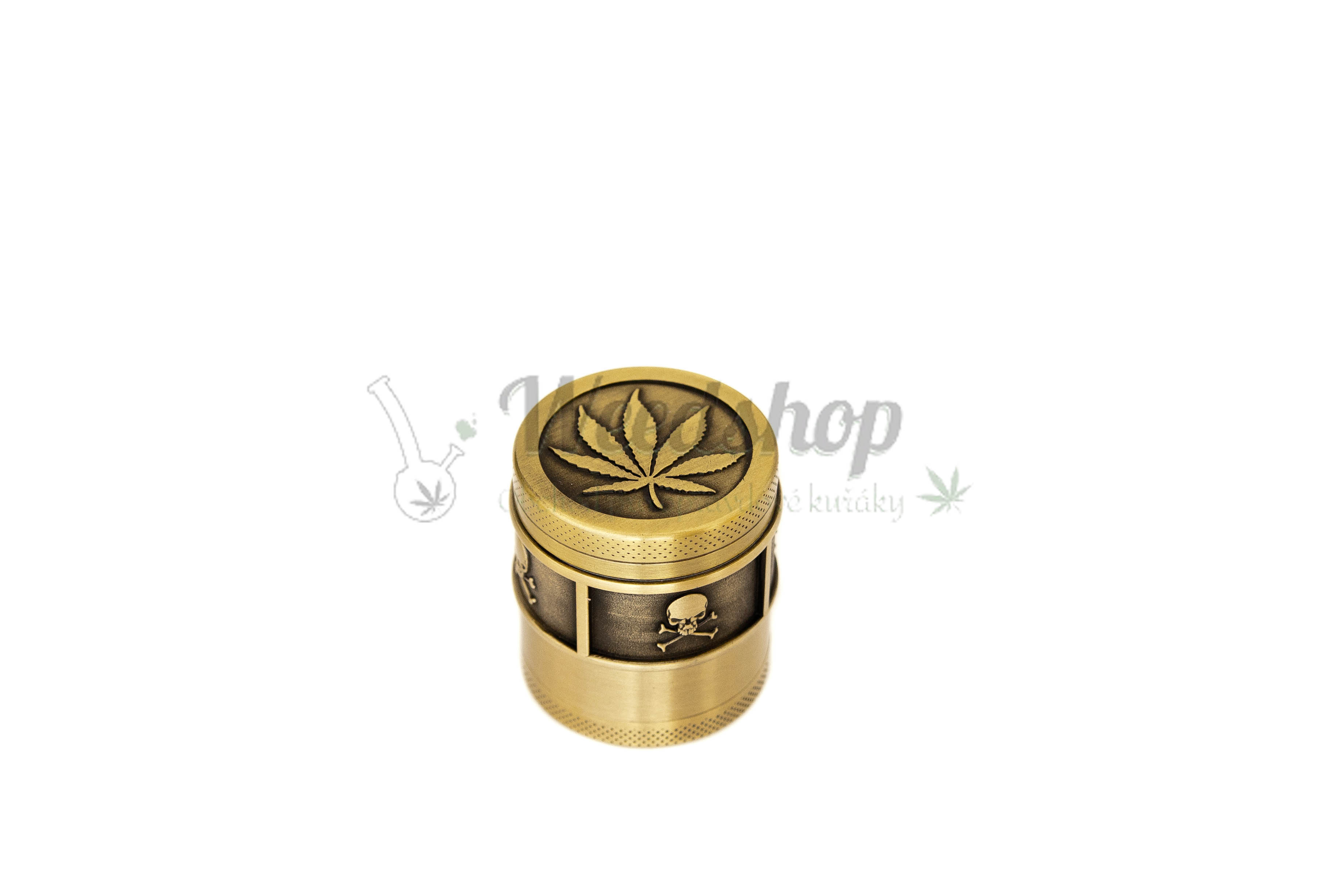 WeedShop Čtyřdílná drtička tabáku - bronzová Amsterdam ø 4 cm Varianty: List