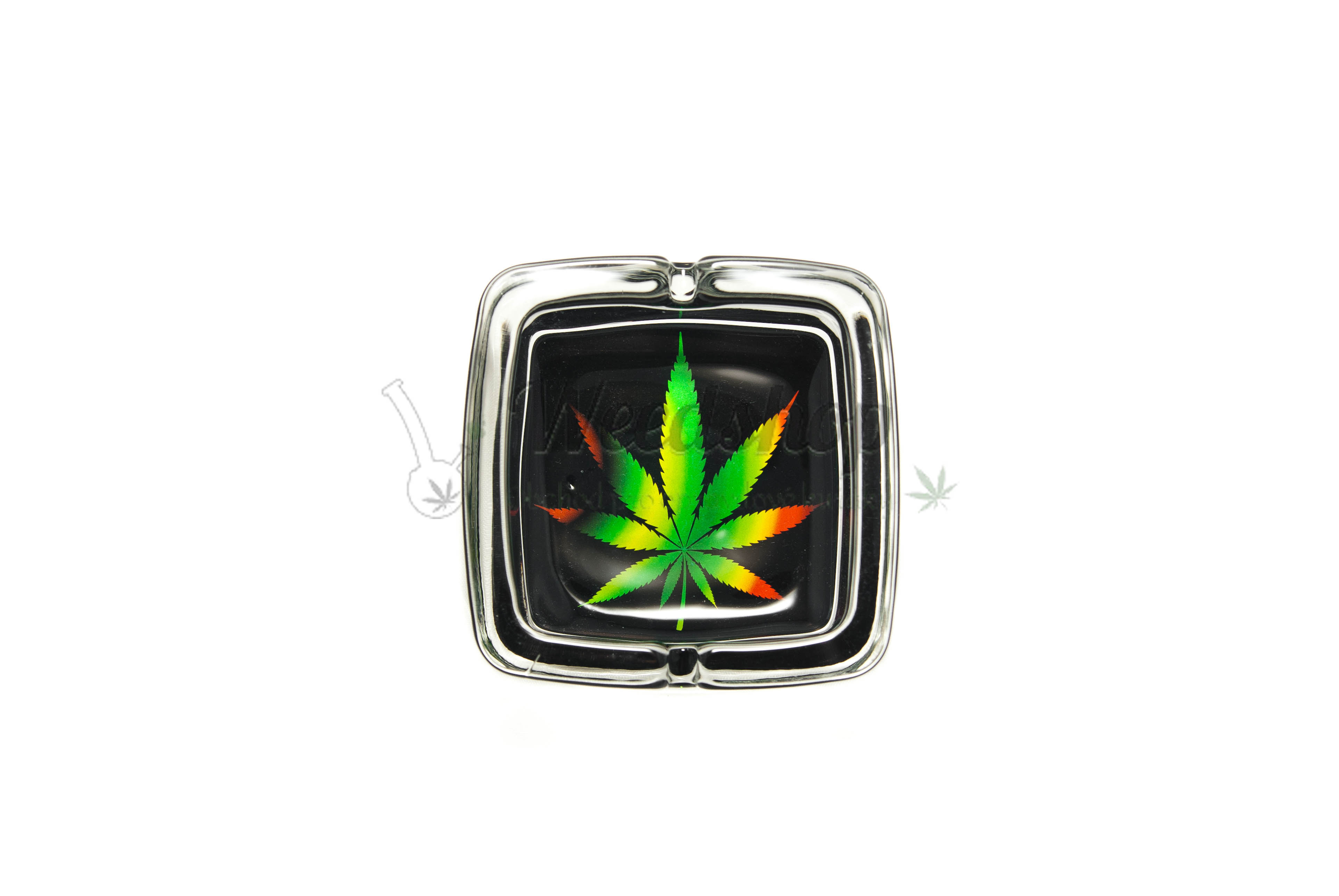 WeedShop Skleněný popelník hranatý - List marihuany Varianty: List color