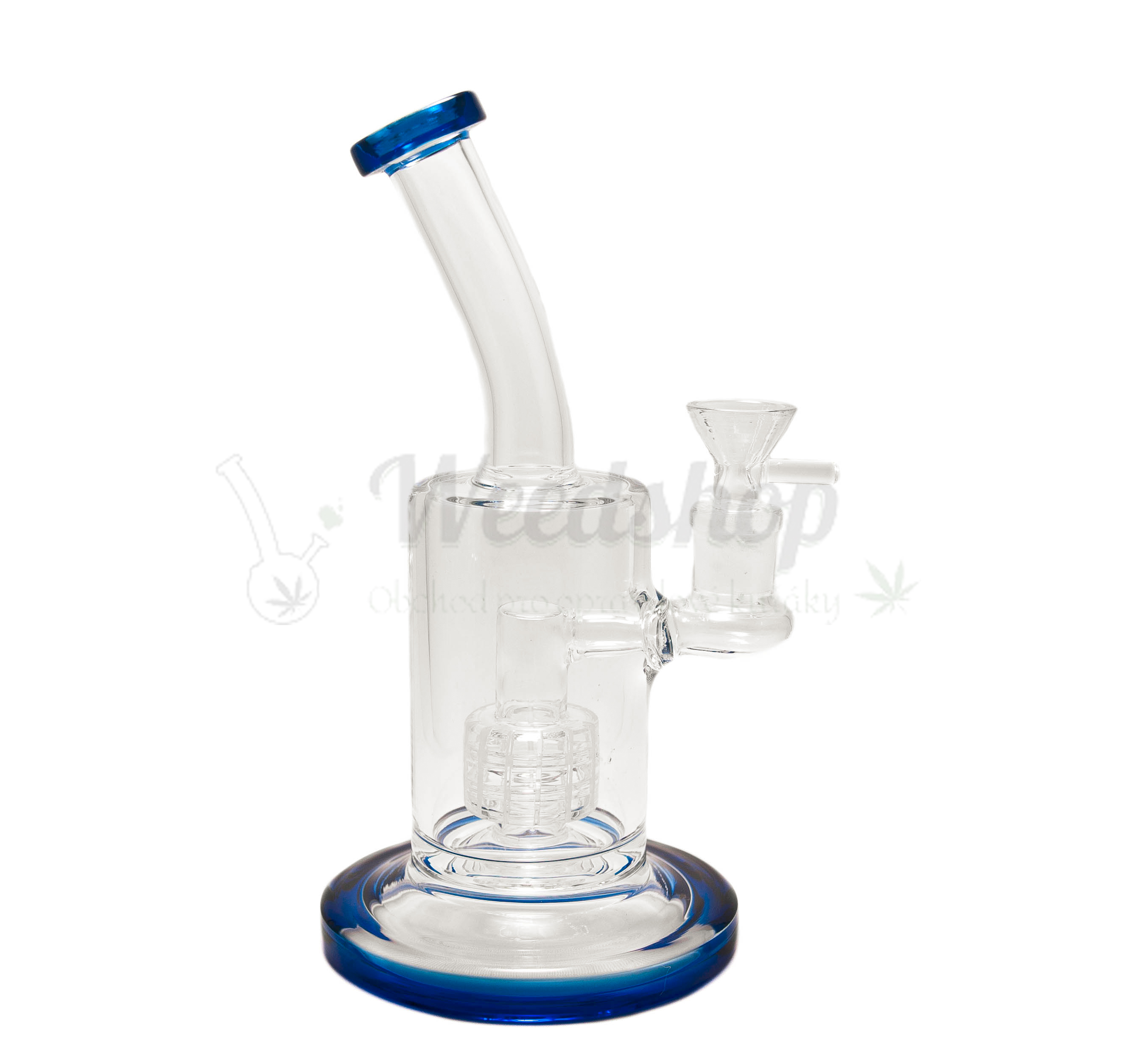 WeedShop Skleněný bong s drum perkolací Barva: Modrá