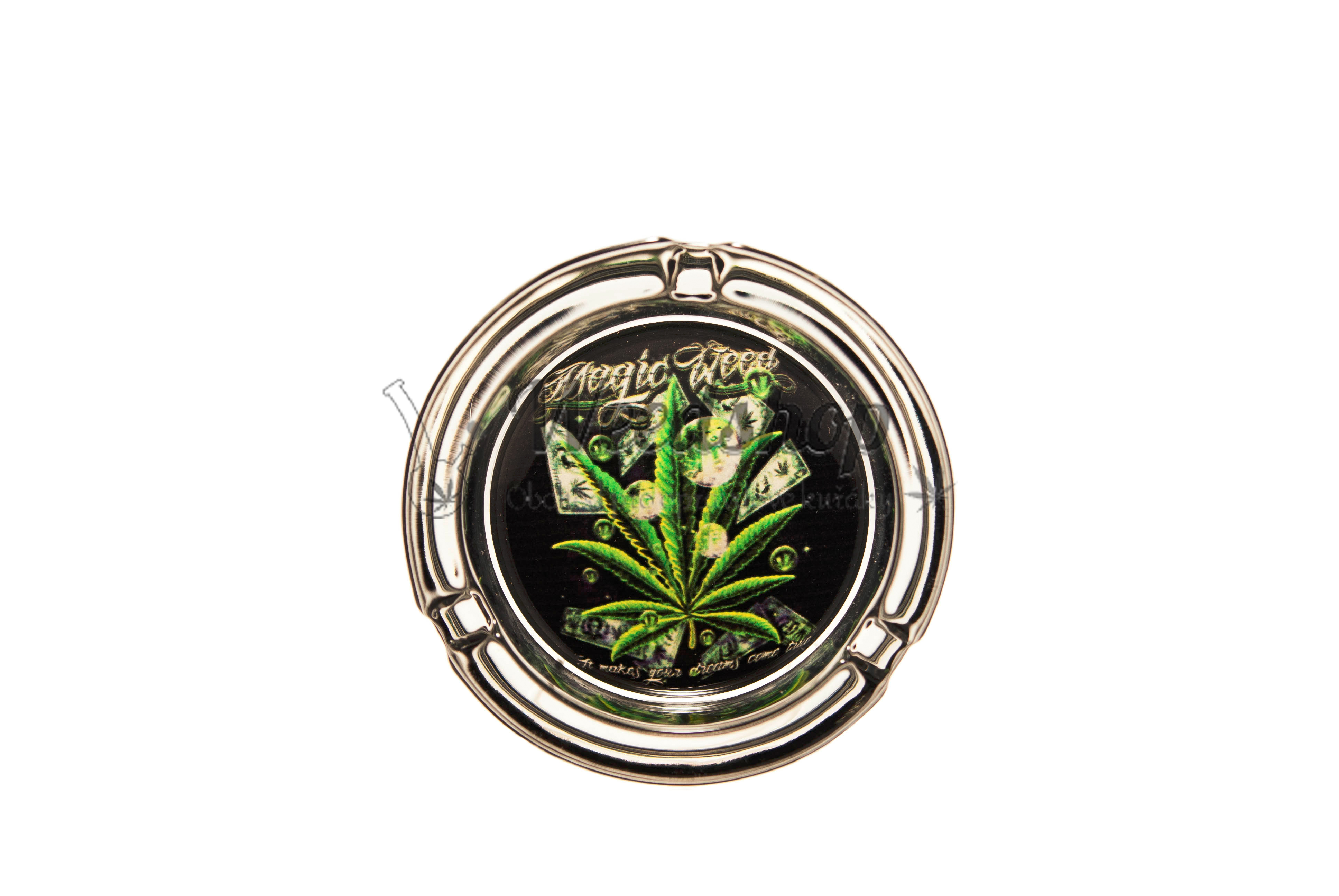 WeedShop Skleněný popelník - Cannabis Skull Varianty: Magic Weed