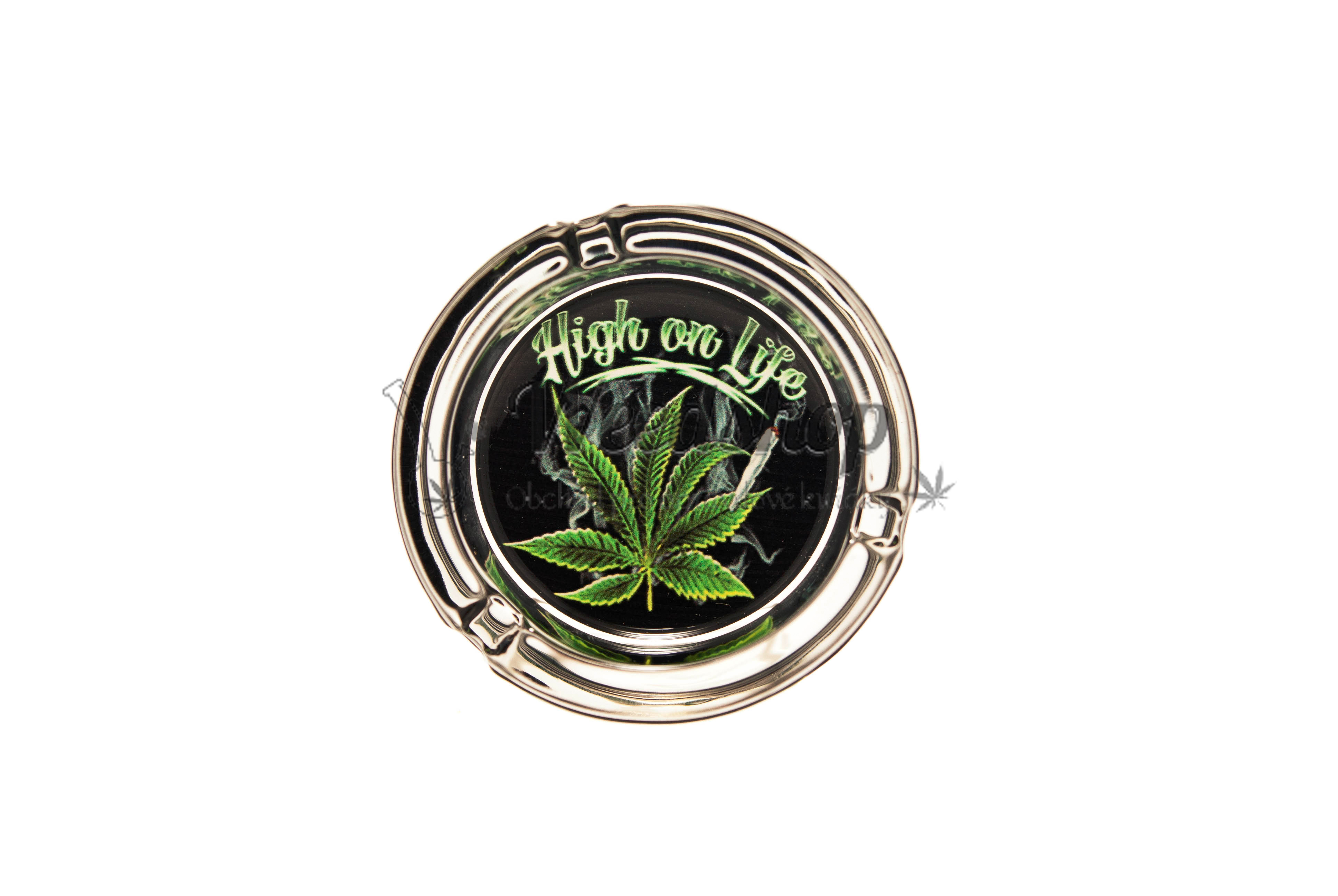 WeedShop Skleněný popelník - Cannabis Skull Varianty: High on life