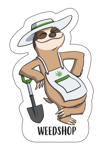 WeedShop Samolepka Lenochod zahradník