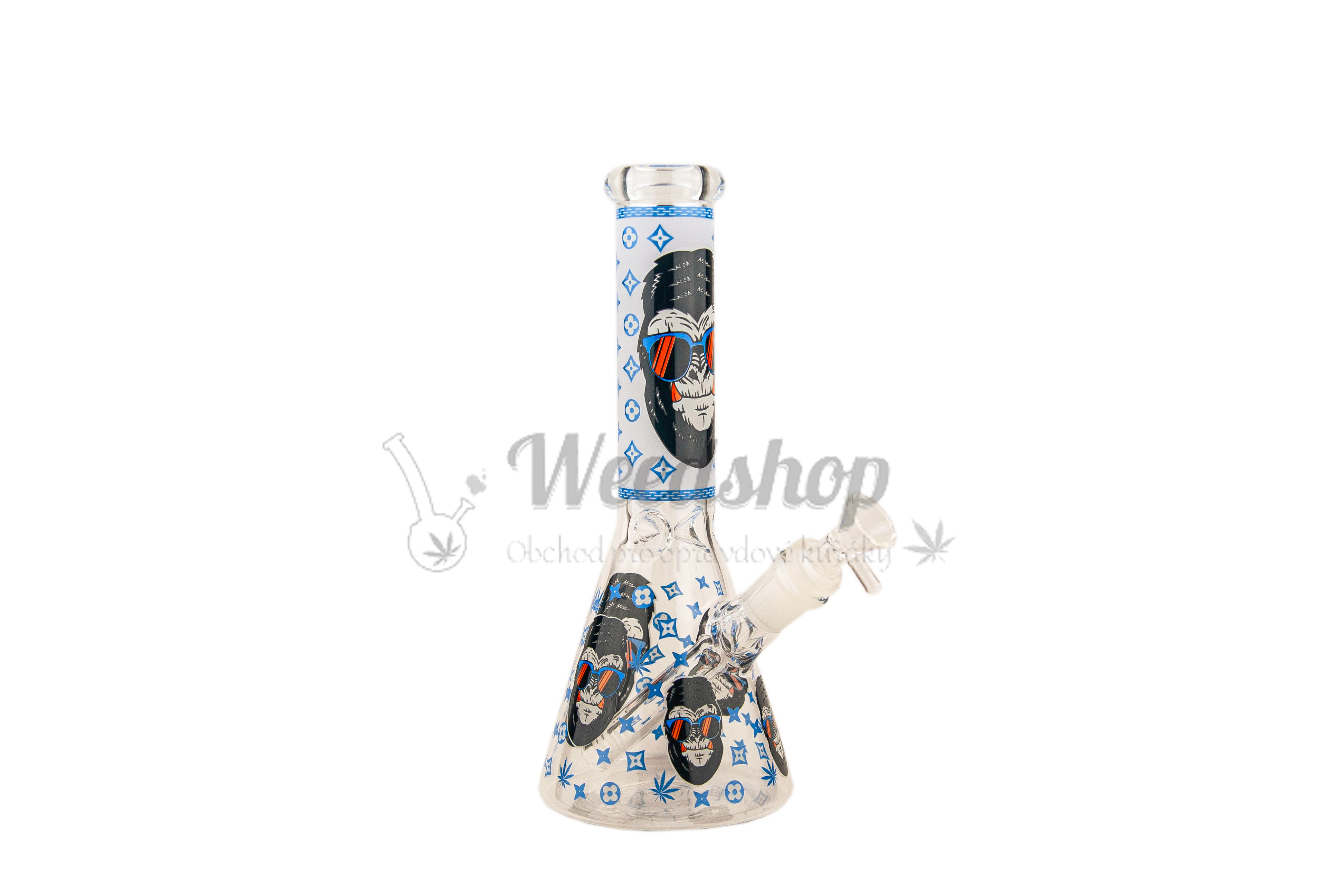WeedShop Skleněný fosforový bong Monkey Blue vodní dýmky od výrobce WeedShop WeedShop Skleněný fosforový bong Monkey Blue