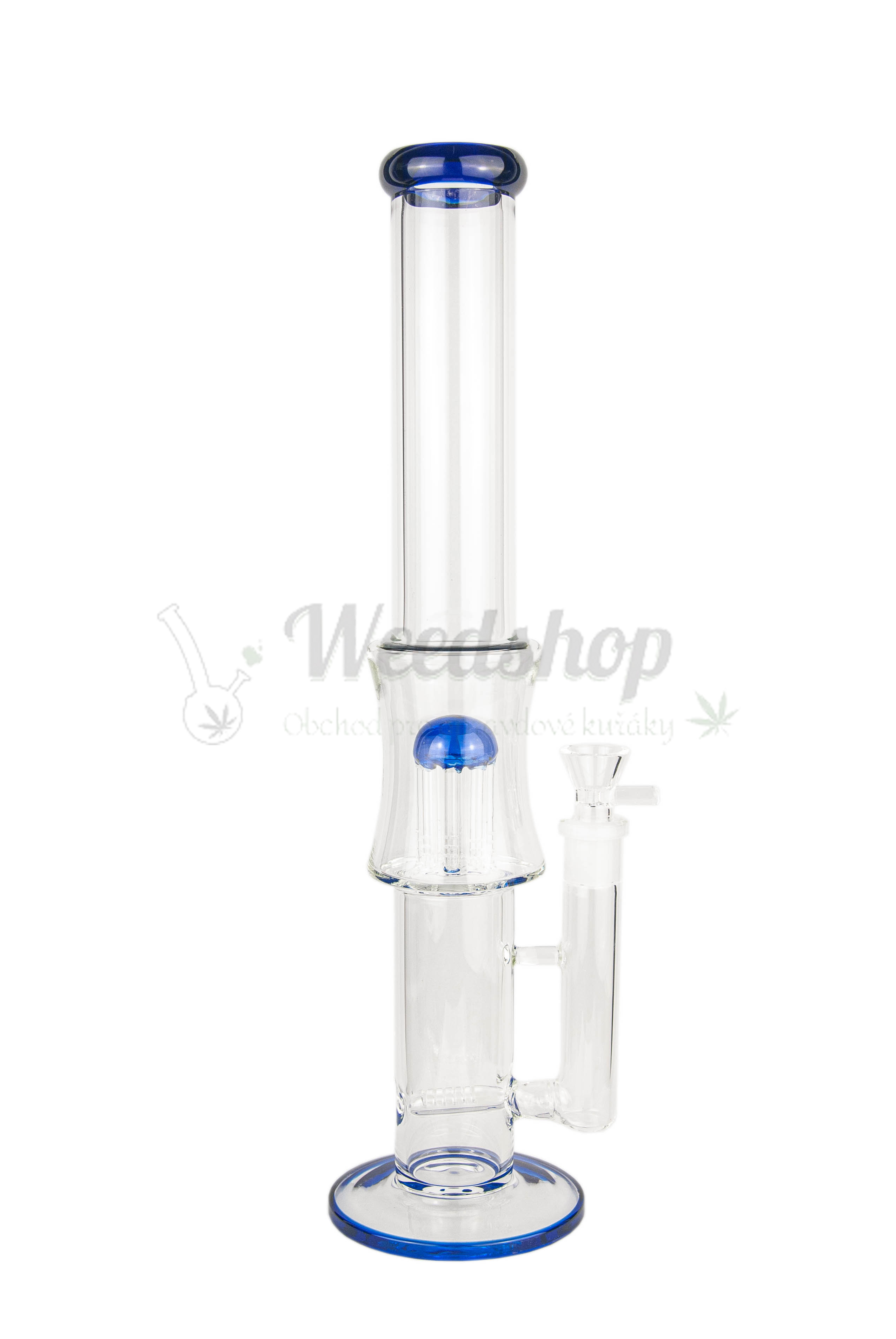 WeedShop Skleněný bong 8-arm 45 cm - různé barvy Barva: Modrá