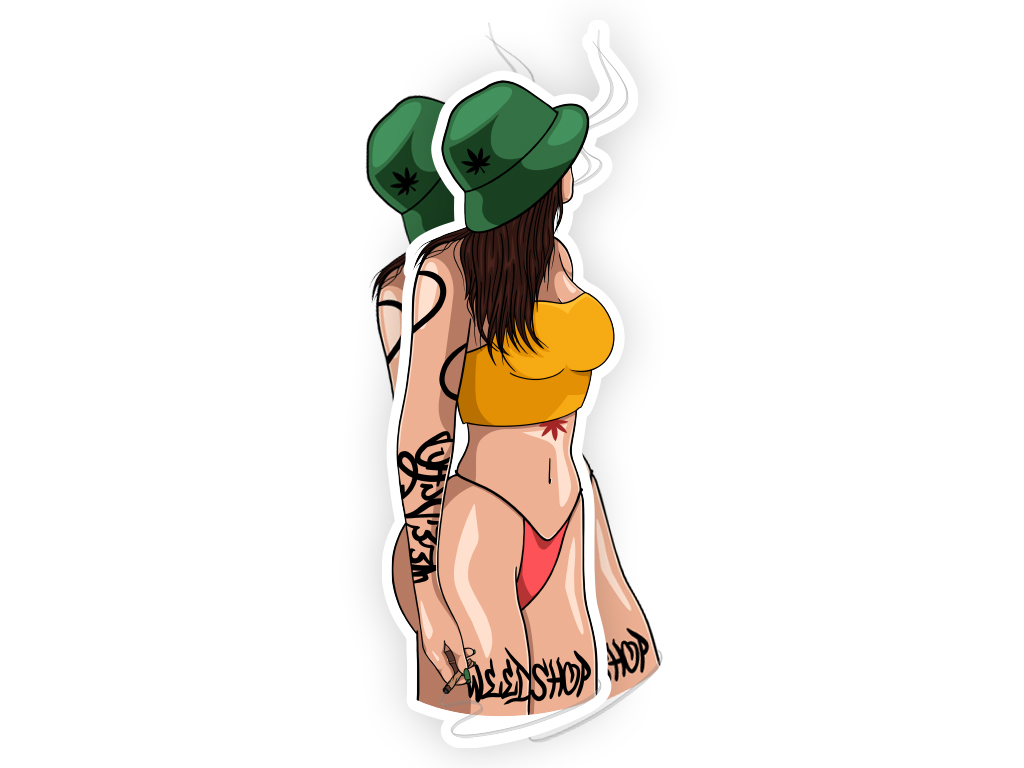 Samolepka Girl 2 - weedshop