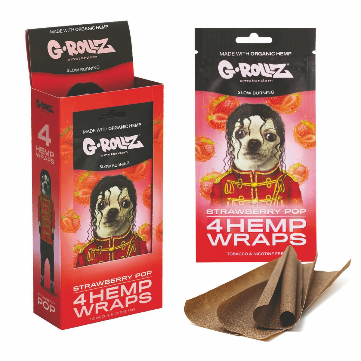 G-ROLLZ Blunt 4x Strawberry Pop Hemp Wraps