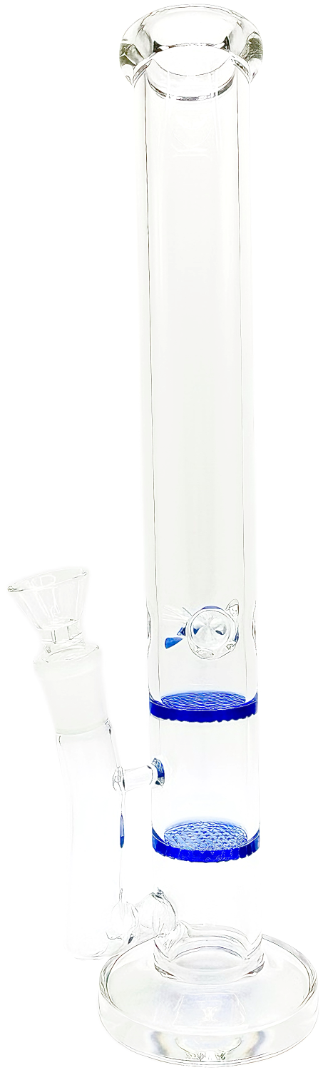WeedShop Skleněný bong HoneyComb modrý 38 cm