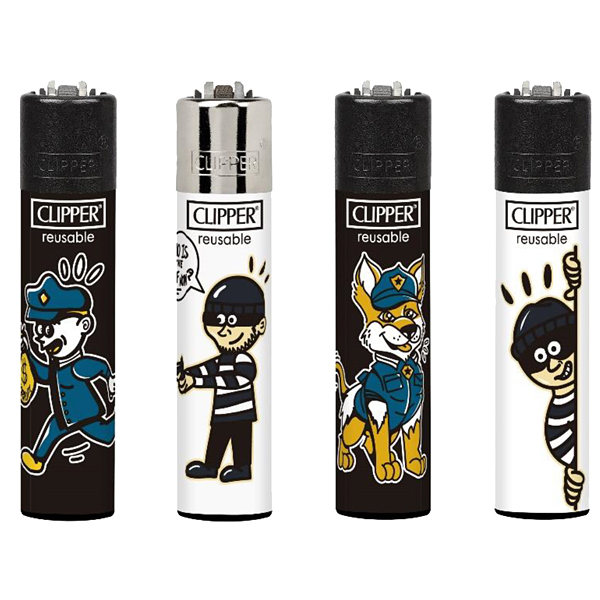 Celá sada Clipper zapalovačů Cops and Robberts zapalovače od výrobce Clipper Celá sada Clipper zapalovačů Cops and Robberts