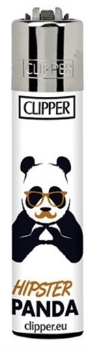 Zapalovač Clipper Panda Motiv: Hipster panda