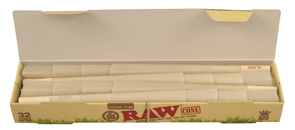 Předrolované dutinky RAW Organic Cone, 32 ks