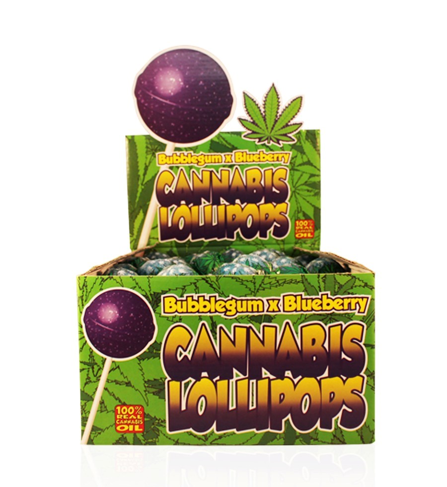 Dr. Greenlove Konopné lízátko BubbleGum X Blueberry 17g