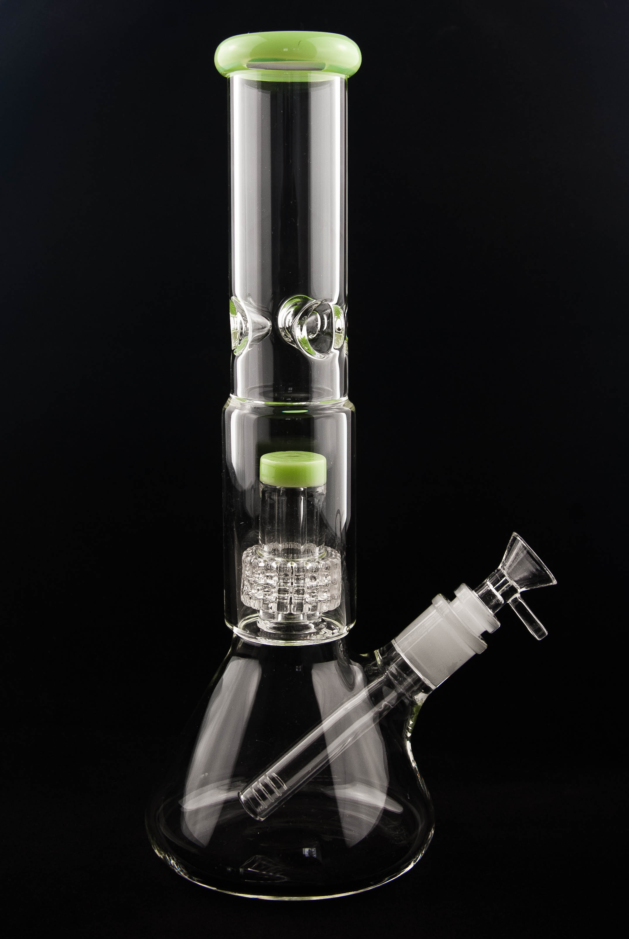 WeedShop Skleněný bong 32 cm s Drum perkolátorem Barva: Zelená