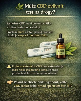 🌿 Může CBD ovlivnit test na dr•gy? 👉 Samotné CBD není omamná látka a běžné dr•gové testy ho nesledují. ⚠️ Riziko však může...