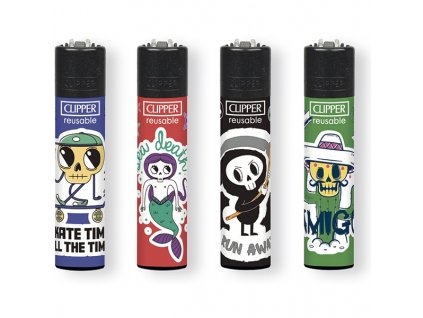 zapalovace clipper stickers skull