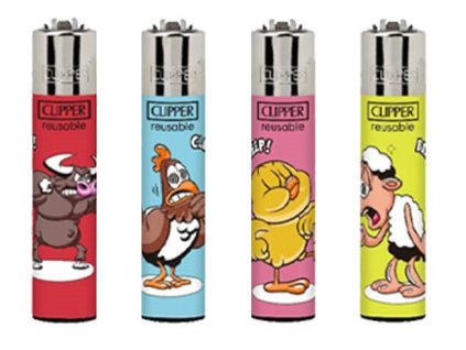 zapalovac clipper crazy farm sada 3