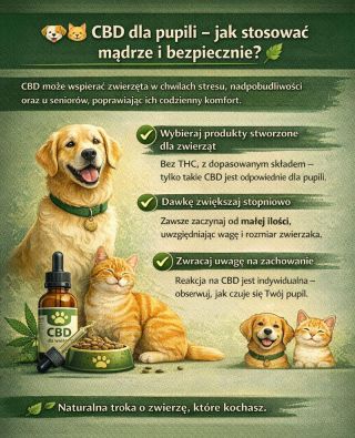 🐾 CBD dla zwierząt domowych – naturalne wsparcie dla naszych pupili 🌿 CBD może pomóc w łagodzeniu stresu, niepokoju oraz...