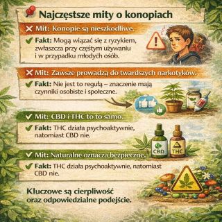 Ile z tych mitów o kon0piach już kiedyś słyszałeś(-aś)? 🌿 Podziel się swoją opinią w komentarzach.