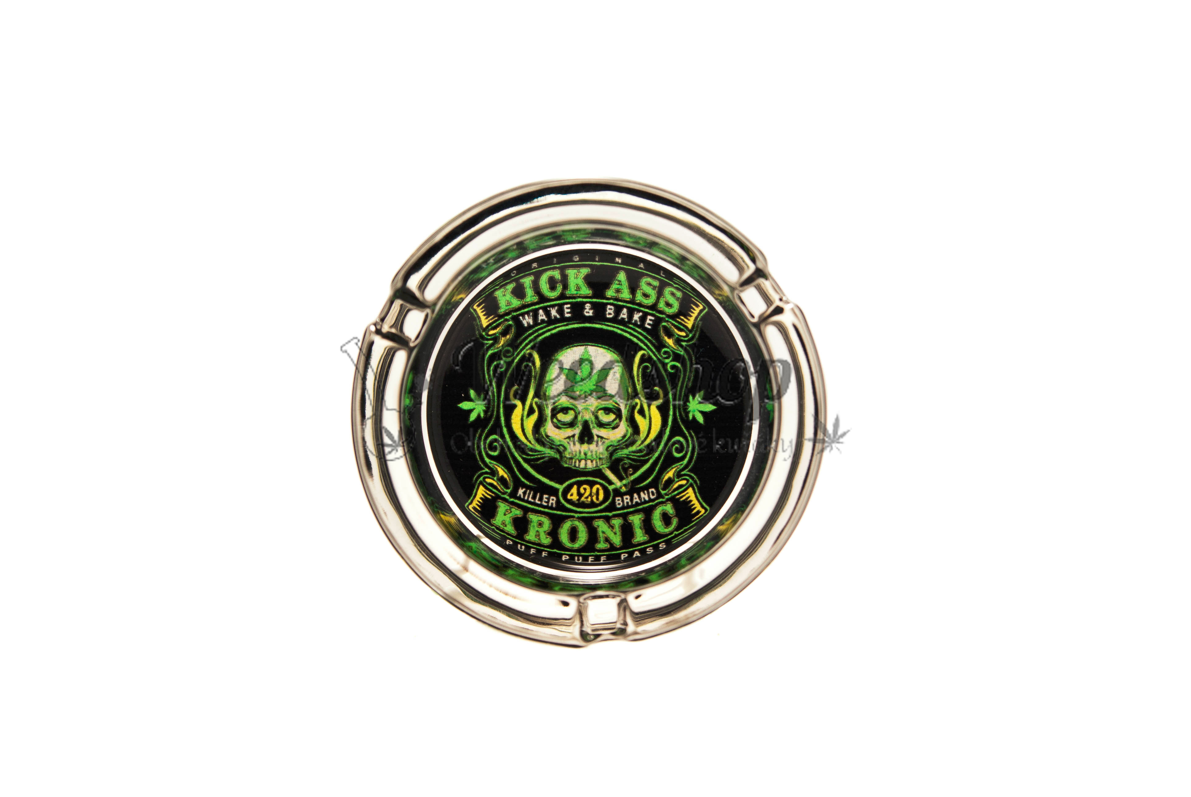 WeedShop Sklenený popolník - Cannabis Skull Varianty: Wake and Bake