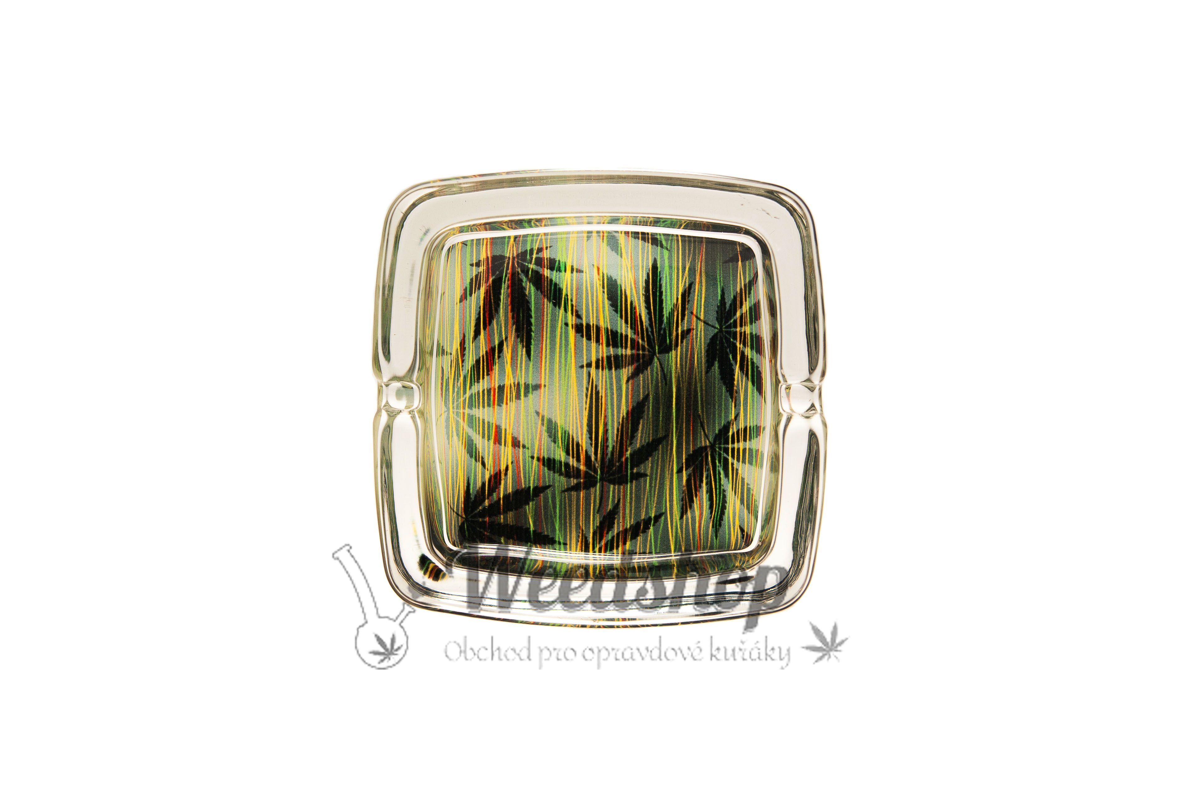 WeedShop Sklenený hranatý popolník - Child Leaves Varianty: Child Leaves 4