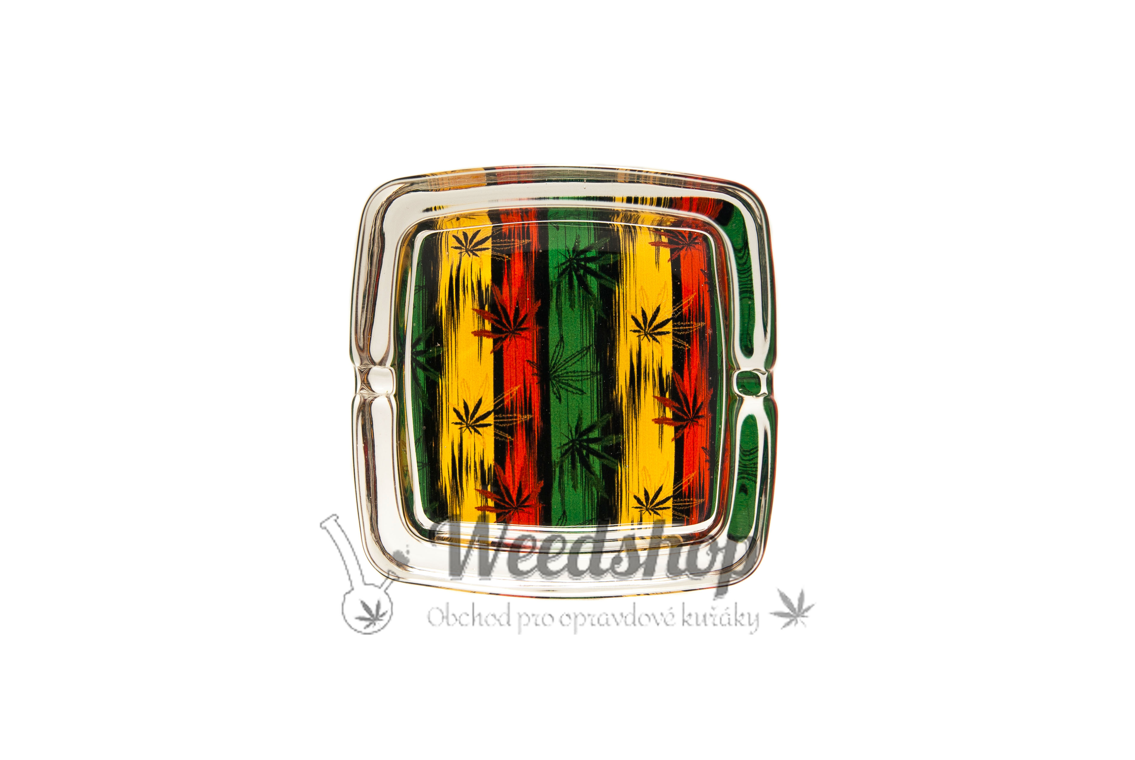 WeedShop Sklenený hranatý popolník - Child Leaves Varianty: Child Leaves 3