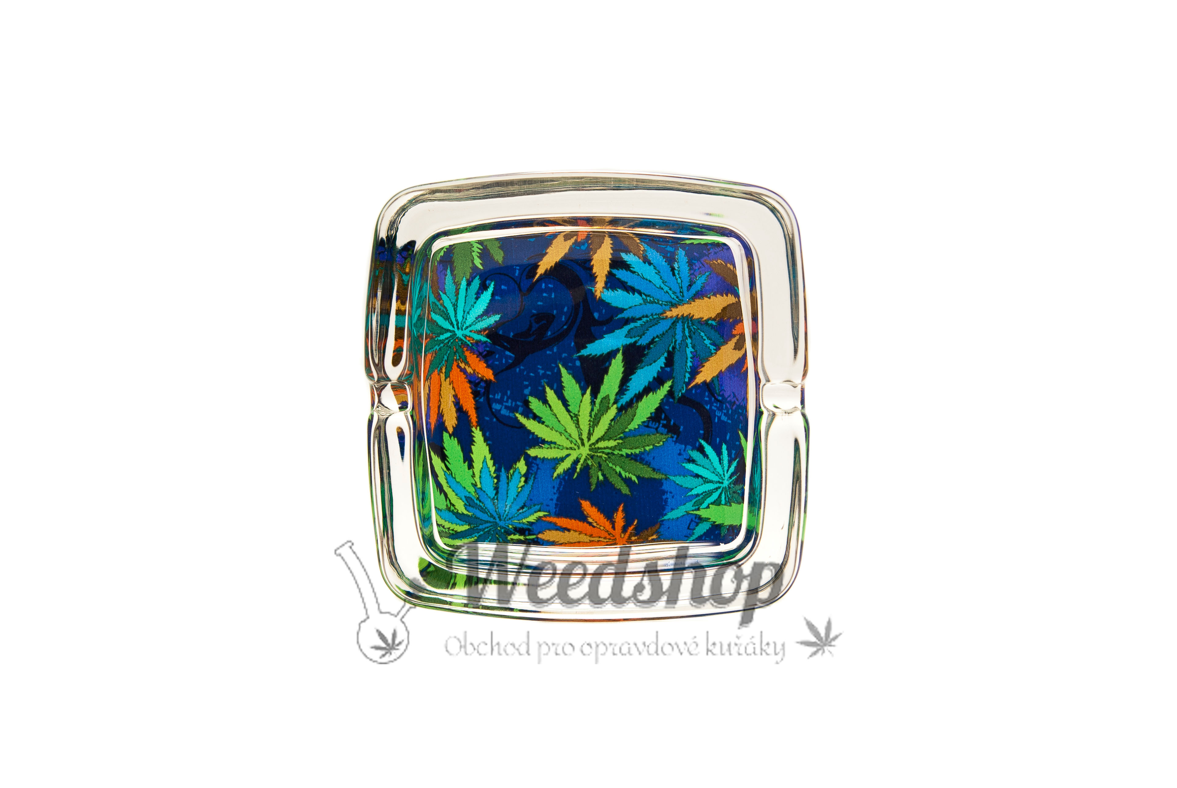 WeedShop Sklenený hranatý popolník - Child Leaves Varianty: Child Leaves 5